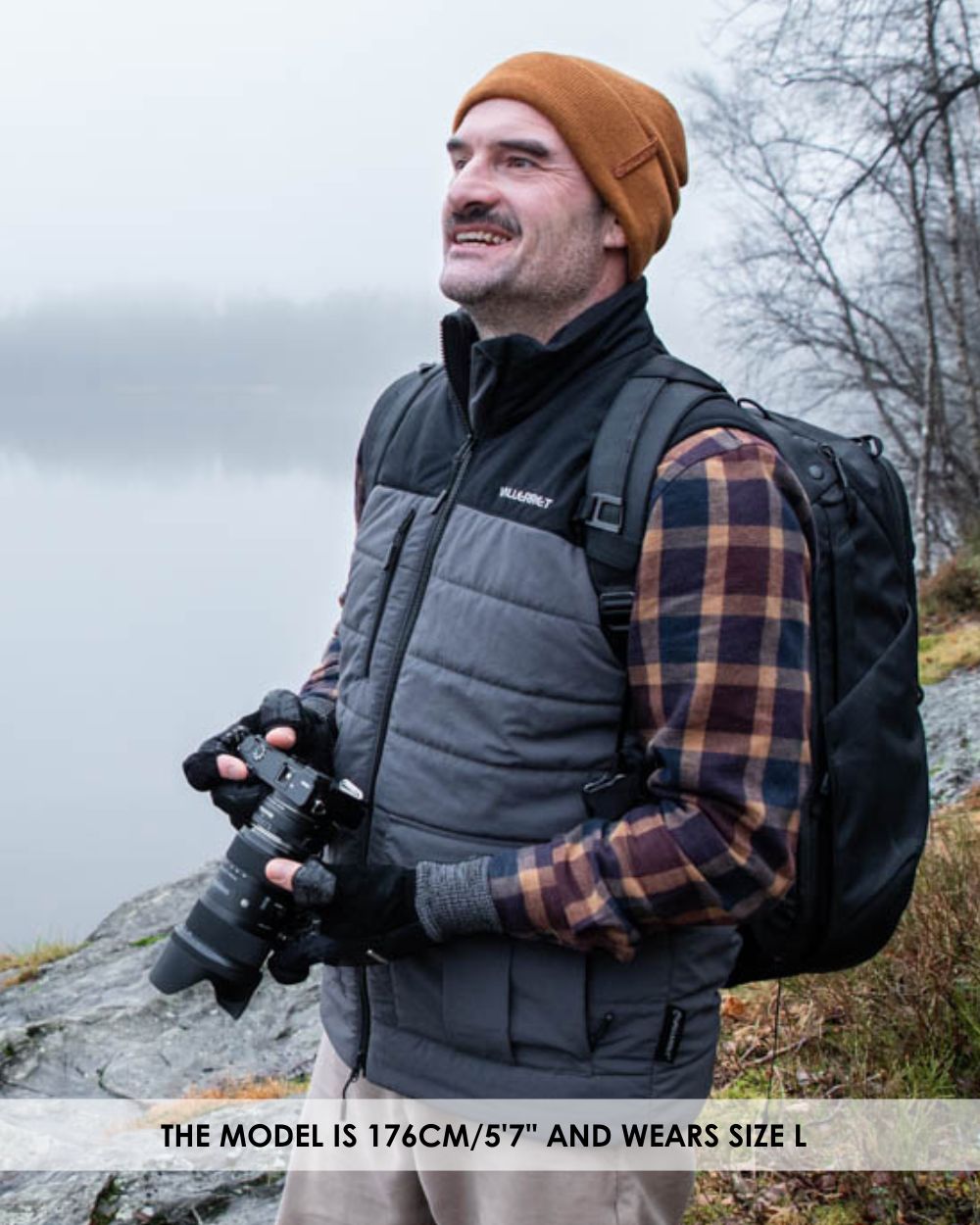 Insulated Camera Vest - Charcoal